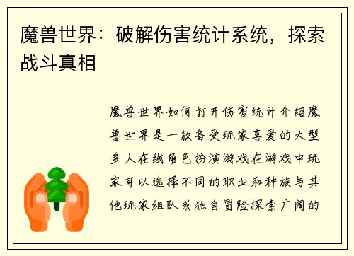 魔兽世界：破解伤害统计系统，探索战斗真相